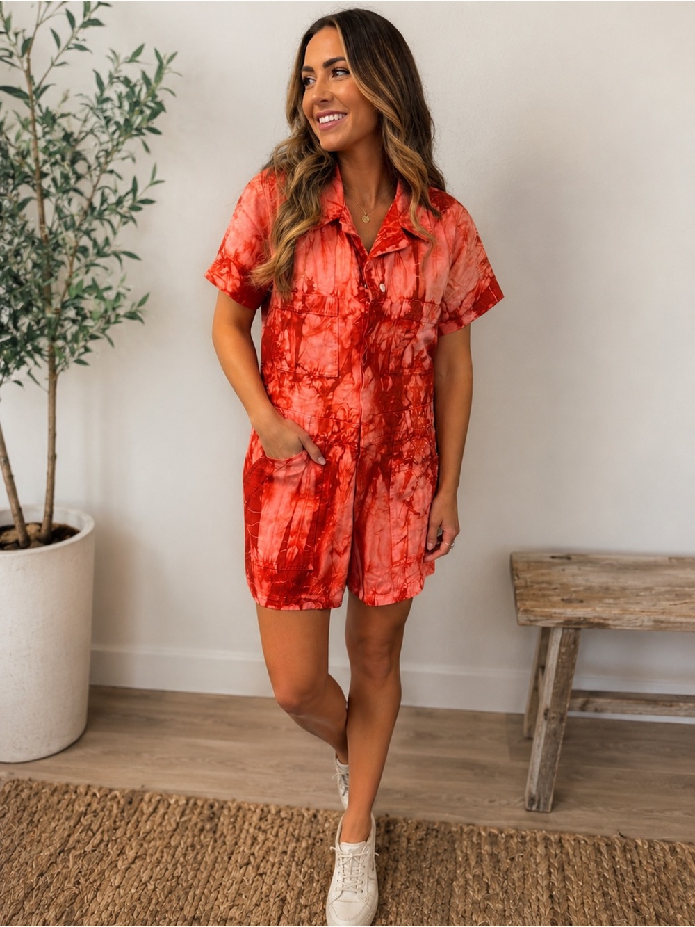 Big Bud Press - Women's Orange Red Romper